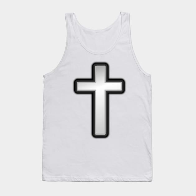 Black and White Cross Tank Top by skycloudpics